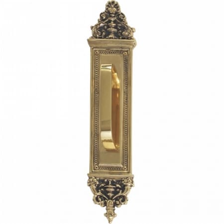 Brass Accents Apollo Pull Plate with Traditional Pull, Highlighted Brass Finish - 3.63 x 18 in. A04-P5231-TRD-610